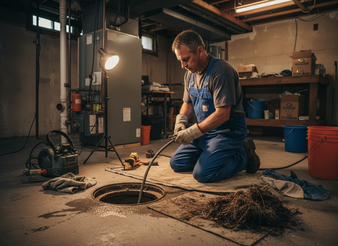Basement drain cleaning in Smithtown